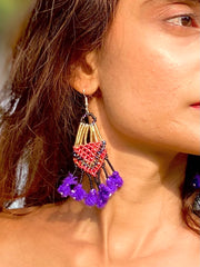 Kalbeliya Gypsy Tribal Earrings-Purple Rain