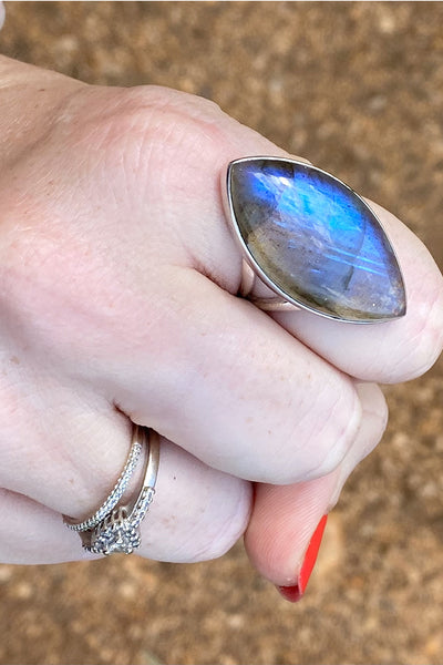 Labradorite 925 Silver Plated Handmade Jewelry Ring US Size 11.25 R-19248