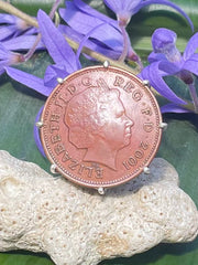 Vintage Coin Silver Ring - Authentic English Pence c. 2001 - Ring Made In Sri Lanka