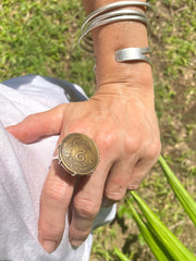 Vintage Coin Silver Ring - Authentic 2 Francs Coin- Ring Made In Sri Lanka