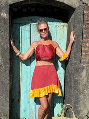 The Carmen Skirt - Upcycled - Golden Retro Riviera Collection