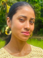 The Sophia Hoops- Bobo Circle Golden Brass Earrings