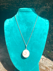 Sri Lankan Shell & Silver Pendant Necklace - Kalumali Design