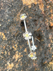 Frangipani Hoops In Silver & American Diamond - Made In Sri Lanka