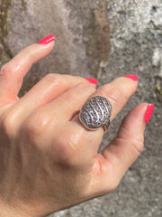 Vintage Multi-Crystal Pavé Ring Made In South Asia