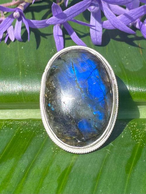 Sri Lankan Labradorite & Silver Ring - Made in Sri Lanka