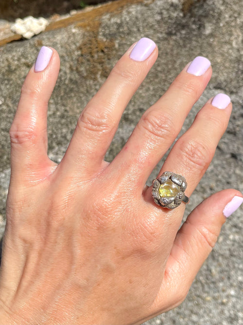 Symphony Ring - Molten Silver & Glass Fusion - Wendy Leherissey Design