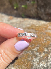 Sri Lankan White Sapphires On Silver Semi-Infinity Ring - Made In Sri Lanka