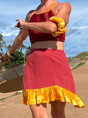 The Carmen Skirt - Upcycled - Golden Retro Riviera Collection