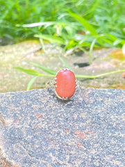 Vintage Afghan Goldstone & Sterling Silver Ring