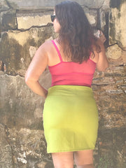 The Choli Skirt In Lime & Hot Pink - Lanka Tropicana & Up-Cycled Collection