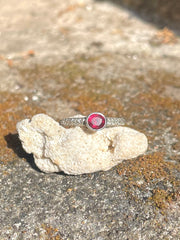 Sri Lankan Garnet & Silver Ring - Designed & Handmade by Kalumali