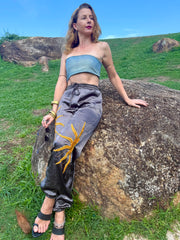 The Denim Bando Top - Upcycled Denim - Golden Retro Riviera Collection