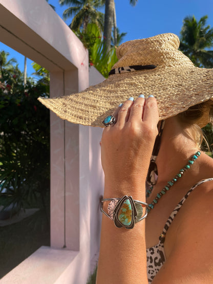 Vintage Native American Silver And Turquoise Cuff