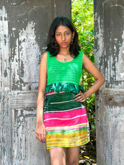The Choli Skirt In Tie Dye & Hot Pink - Lanka Tropicana & Up-Cycled Collection