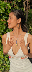 BoBo Crystal & Sterling Silver Wrap Necklace With Seed Beads - Made In Sri Lanka