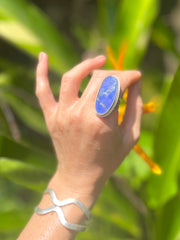 Sri Lankan Lapis & Silver Ring - Made In Sri Lanka