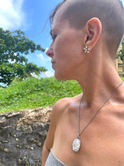 Sri Lankan Raw Moonstone & Silver Pendant Necklace