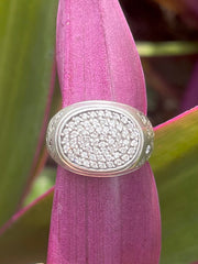 Vintage Afghan Silver & Crystal Ring