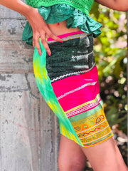 The Choli Skirt In Tie Dye & Hot Pink - Lanka Tropicana & Up-Cycled Collection
