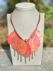 Vintage Stained Copper & Brass Necklace