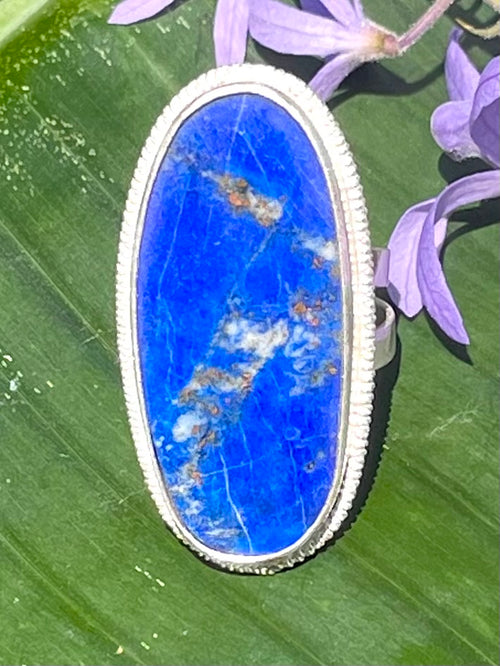 Sri Lankan Lapis & Silver Ring - Made In Sri Lanka