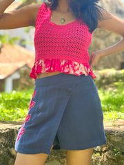 The Senu Embroidered Skort - Lanka Tropicana & Up-Cycled Collection