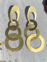 Bobo Gold Brass Dangle Hoops