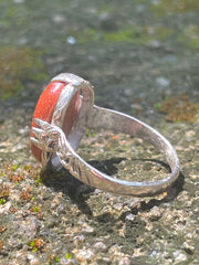 Vintage Afghan Goldstone & Sterling Silver Ring