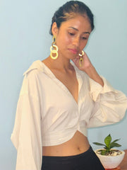 Bobo Gold Brass Dangle Hoops