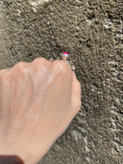 Vintage Afghan Fuscia Sterling Silver Ring With Bells