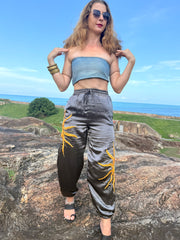 The Denim Bando Top - Upcycled Denim - Golden Retro Riviera Collection