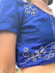 The Saila - Spiral Embroidered Saree Top - Up-Cycled Collection