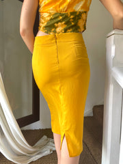 The Nina - Pencil Skirt With Shakira Hand Embroidery - Up-Cycled Collection