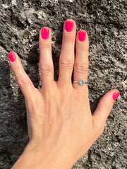 Sri Lankan Halo Opal Silver Ring - Made In Sri Lanka - Kalumali Design
