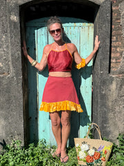The Carmen Skirt - Upcycled - Golden Retro Riviera Collection