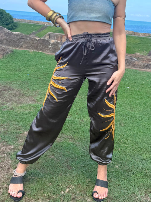 The Saint Soleil Pant - Vintage Silk - Golden Retro Riviera Collection