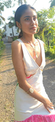 BoBo Crystal & Sterling Silver Wrap Necklace With Seed Beads - Made In Sri Lanka