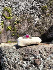 Vintage Afghan Fuscia Sterling Silver Ring With Bells