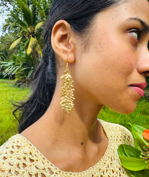 Bobo Gold Brass Leaf Earrings