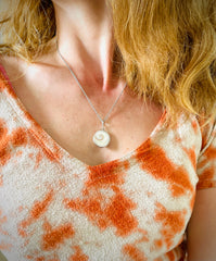 Sri Lankan Shell & Silver Pendant Necklace - Kalumali Design