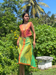 The Parvati Set - Up-Cycled Vintage Silk Saree - Made In Sri Lanka