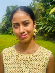 The Sophia Hoops- Bobo Circle Golden Brass Earrings