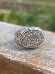Vintage Afghan Silver & Crystal Ring