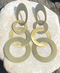 Bobo Gold Brass Dangle Hoops