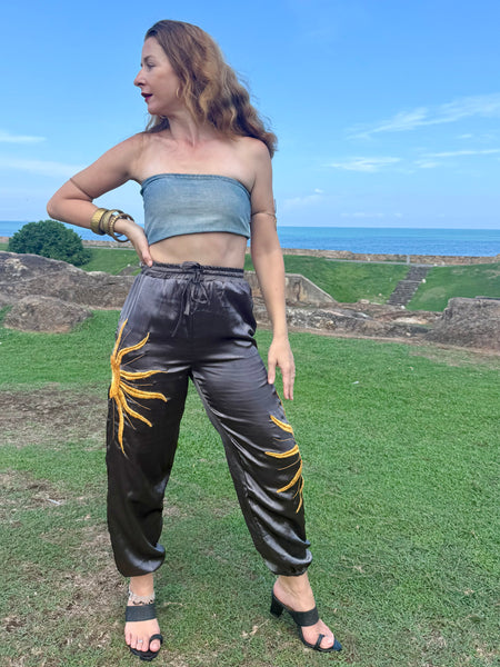 The Saint Soleil Pant - Vintage Silk - Golden Retro Riviera Collection