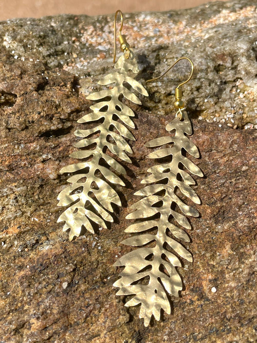 Bobo Gold Brass Leaf Earrings