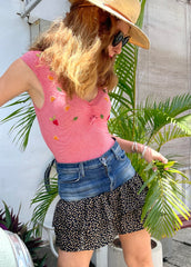 Vintage Bodysuit With Shakira Hand Embroidery - Up-Cycled Collection