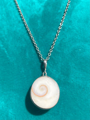 Sri Lankan Shell & Silver Pendant Necklace - Kalumali Design