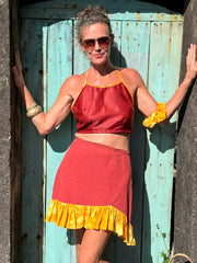 The Carmen Skirt - Upcycled - Golden Retro Riviera Collection